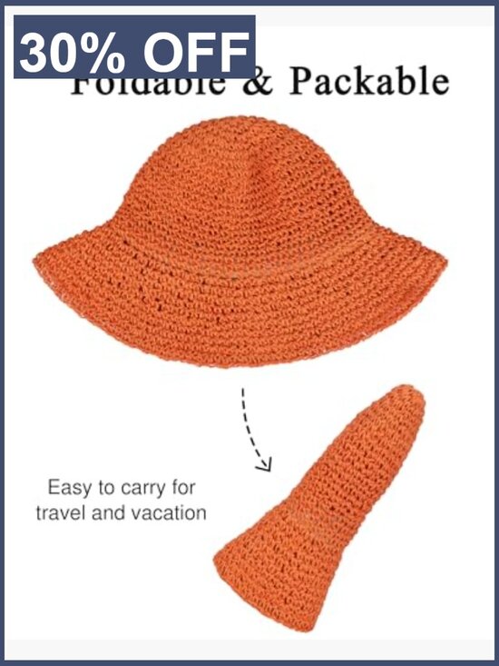 Wide Brim Straw Sun Hat - Foldable Floppy Beach Hat for Summer main image 6